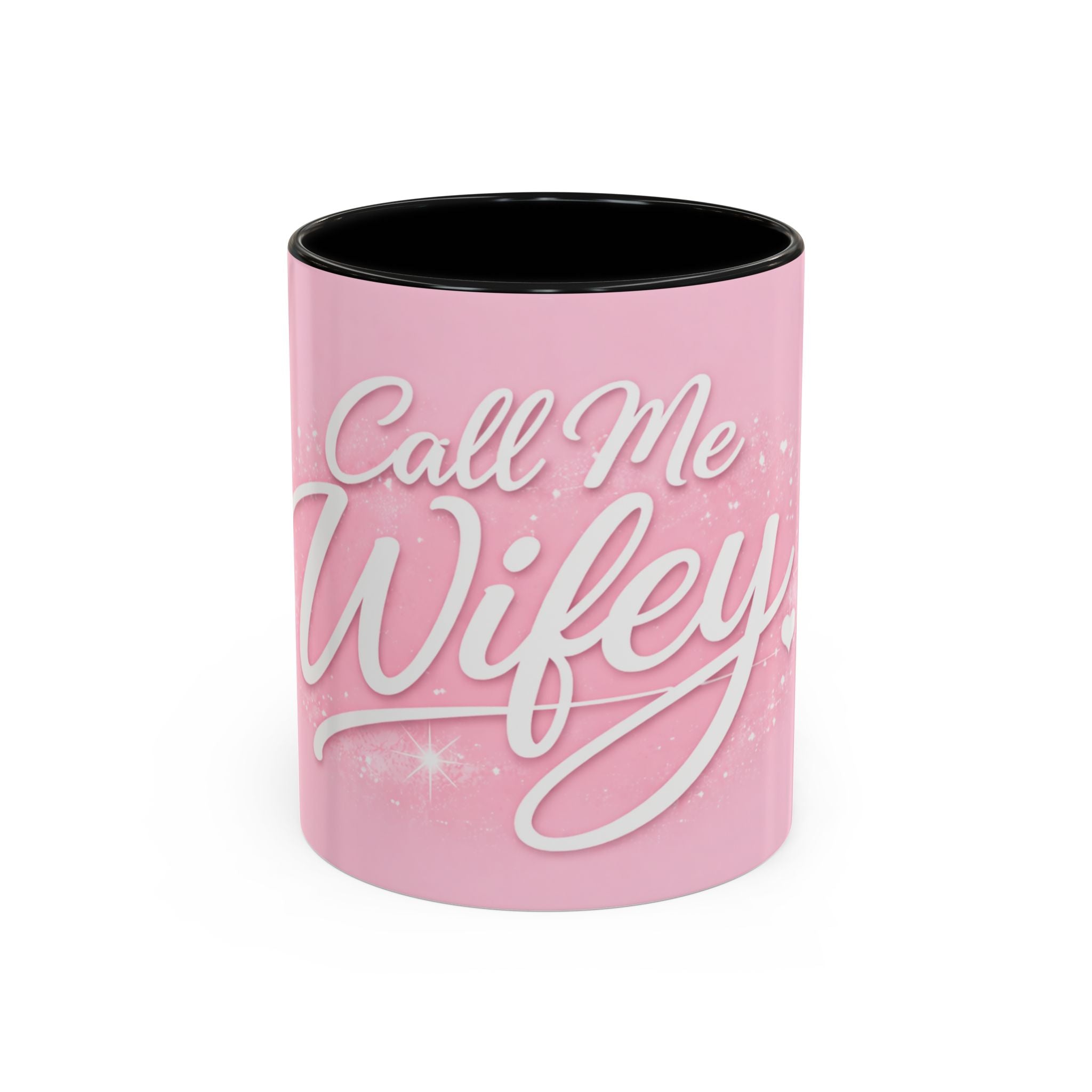 Call Me Wifey Pink Accent Coffee Mug – 11/15oz Romantic Bridal Gift