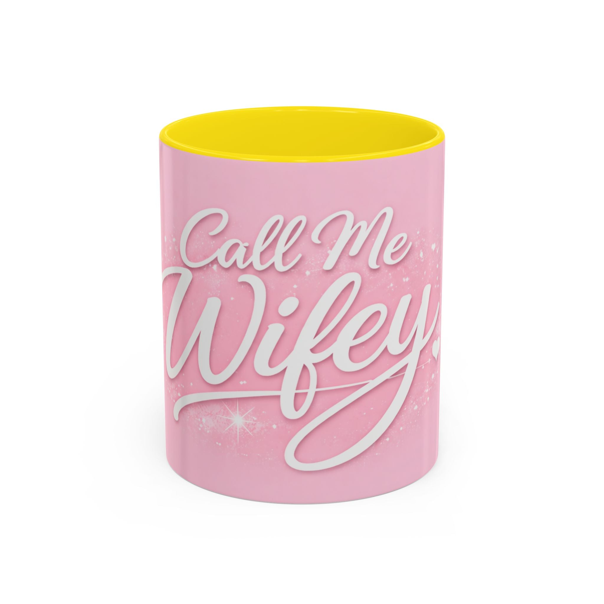 Call Me Wifey Pink Accent Coffee Mug – 11/15oz Romantic Bridal Gift