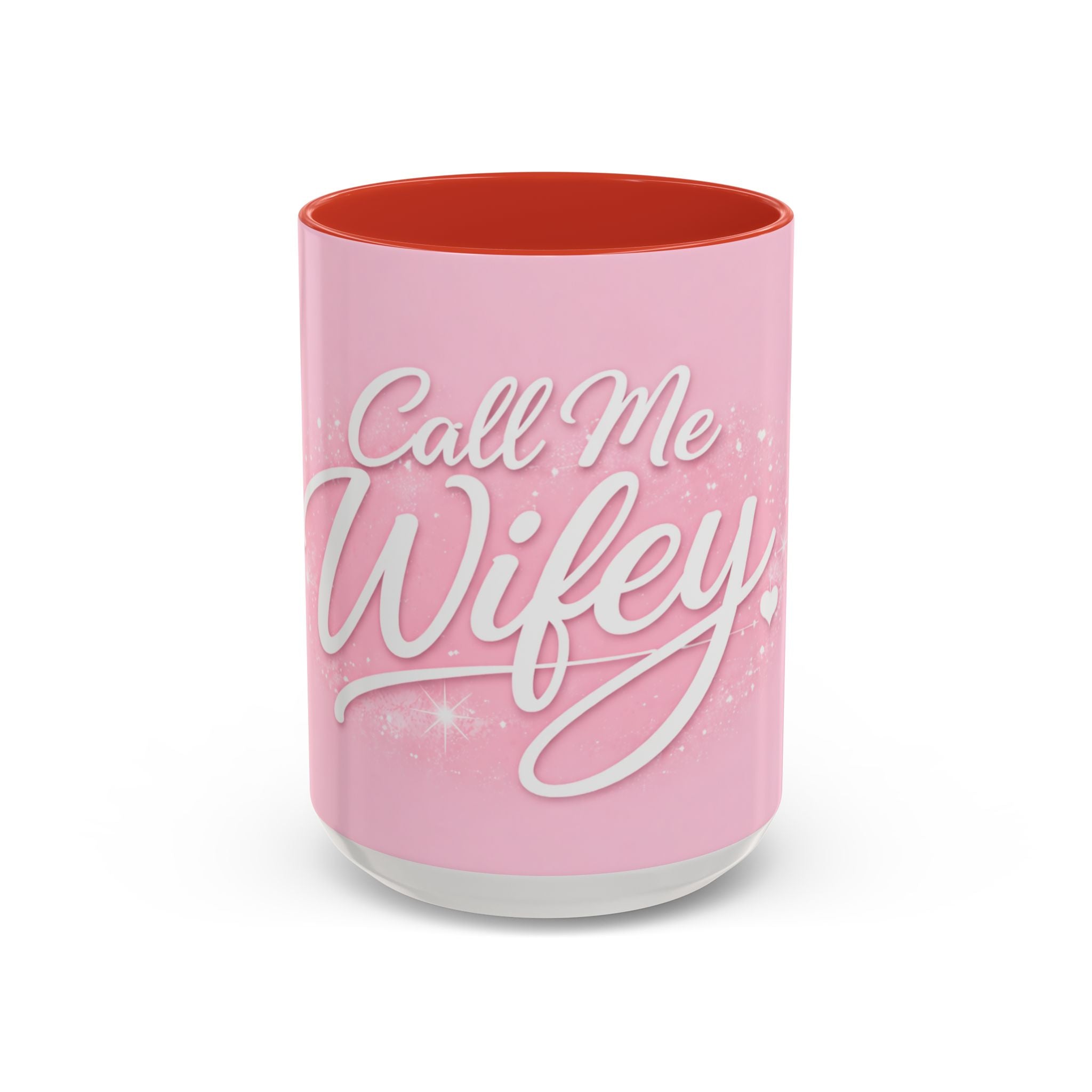 Call Me Wifey Pink Accent Coffee Mug – 11/15oz Romantic Bridal Gift