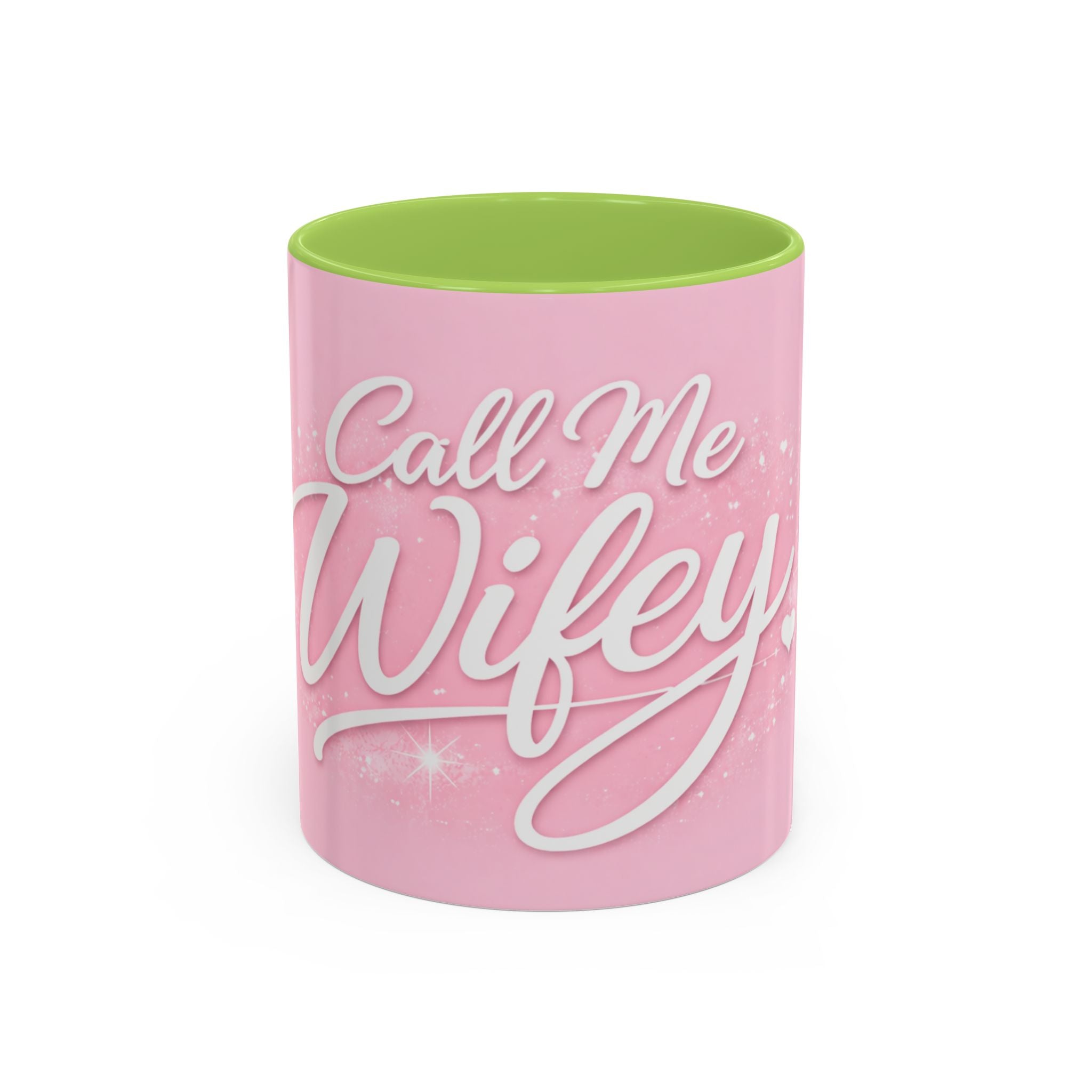 Call Me Wifey Pink Accent Coffee Mug – 11/15oz Romantic Bridal Gift