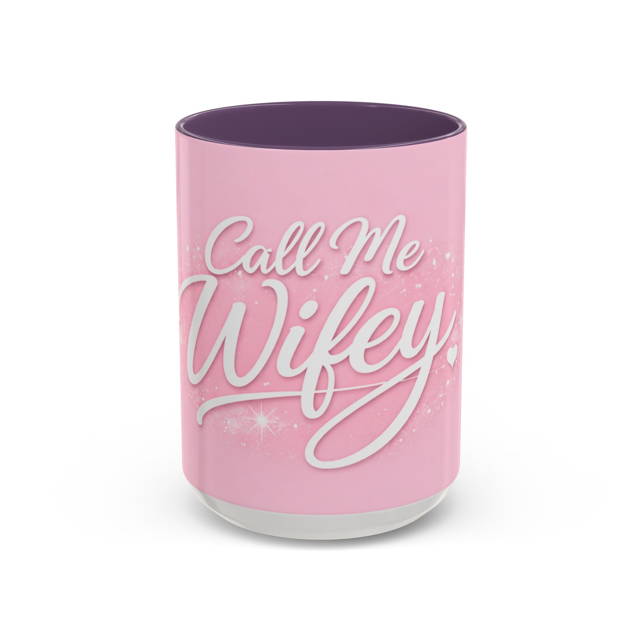 Call Me Wifey Pink Accent Coffee Mug – 11/15oz Romantic Bridal Gift