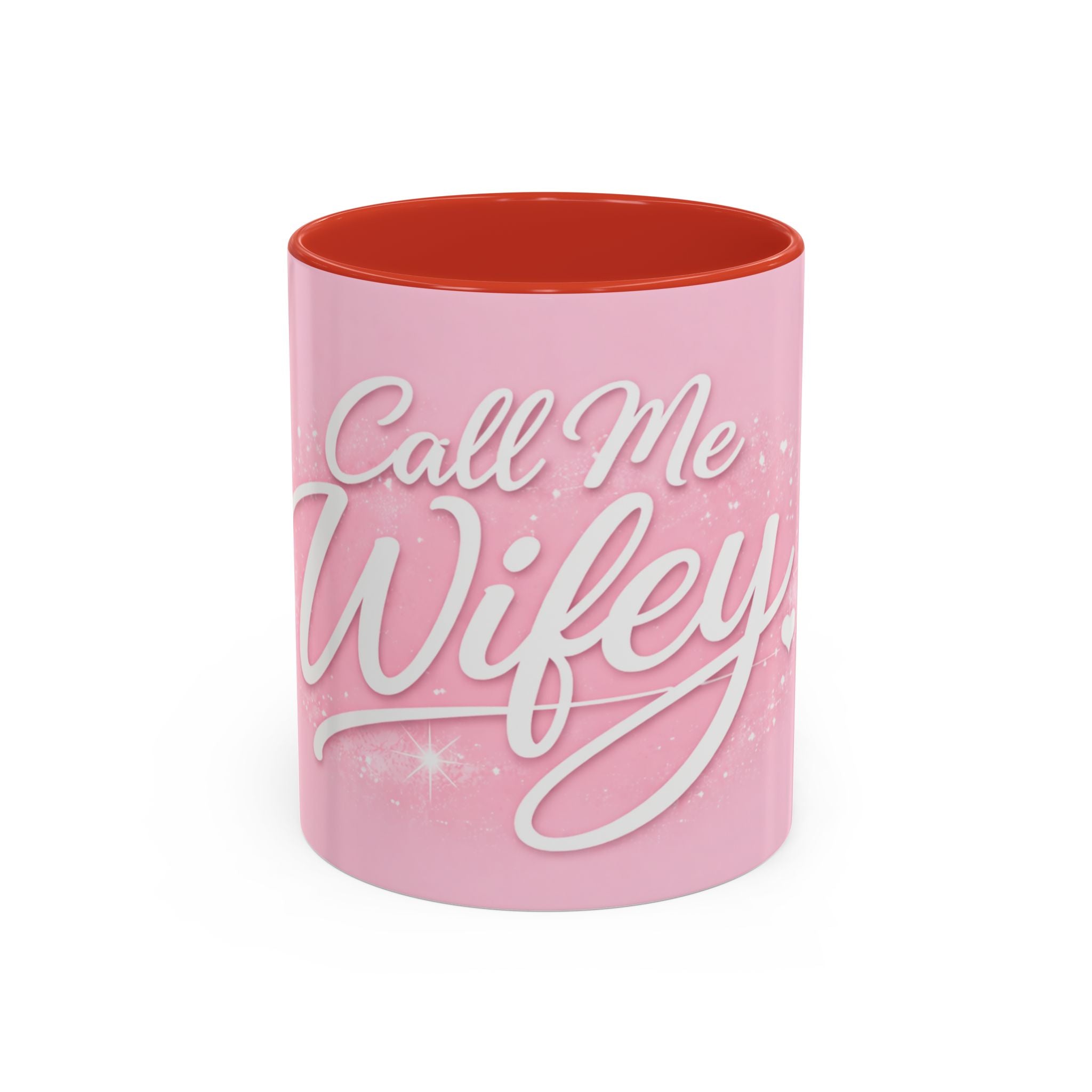 Call Me Wifey Pink Accent Coffee Mug – 11/15oz Romantic Bridal Gift
