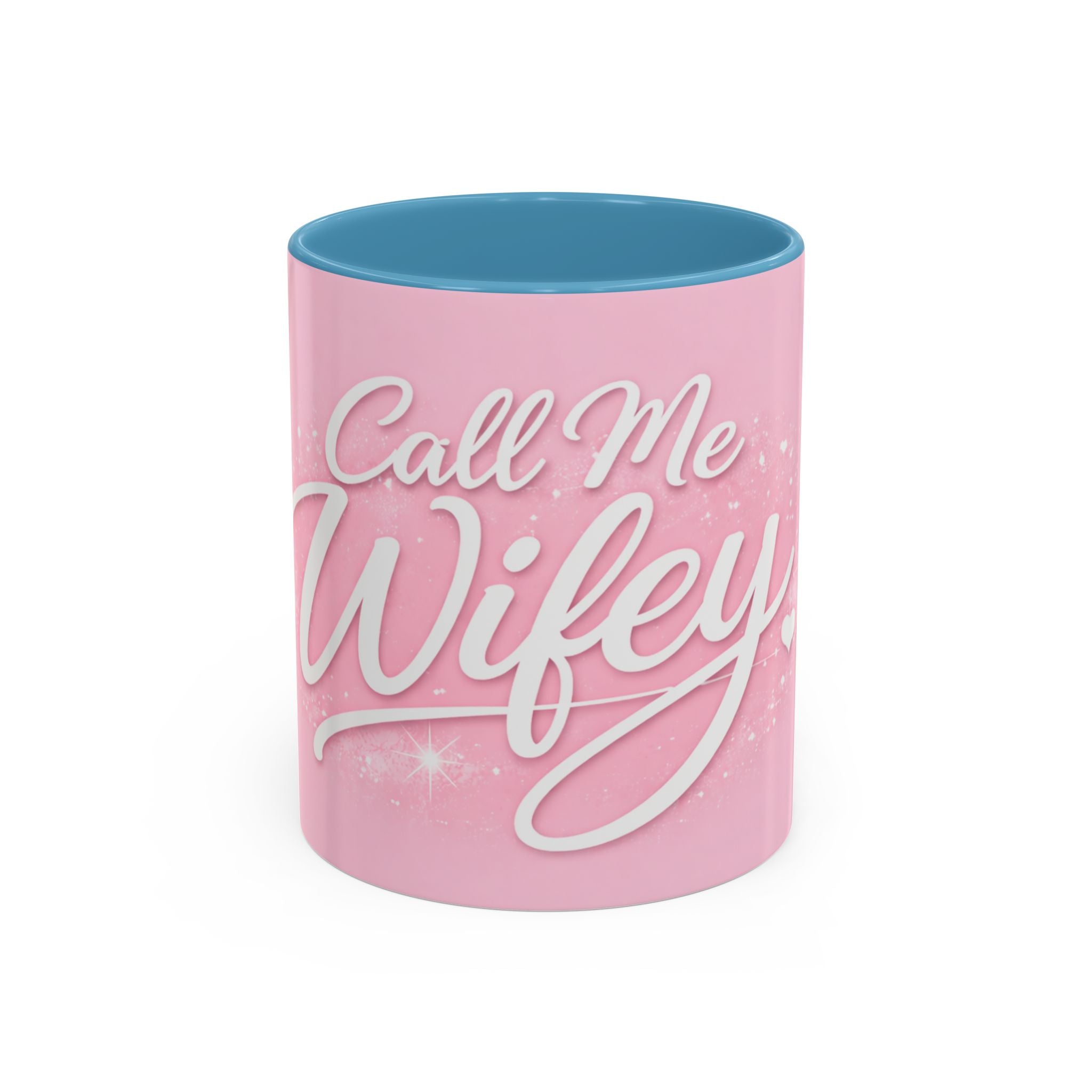 Call Me Wifey Pink Accent Coffee Mug – 11/15oz Romantic Bridal Gift